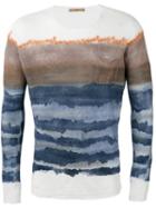 Roberto Collina - Blurry Stripes Slim-fit Jumper - Men - Linen/flax - 54, Linen/flax