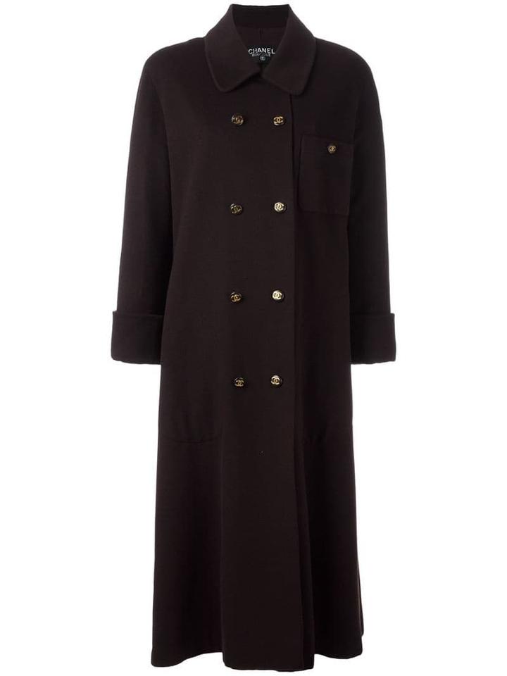 Chanel Pre-owned Double Breasted Overcoat - Brown