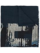 Z Zegna Abstract Print Scarf - Blue