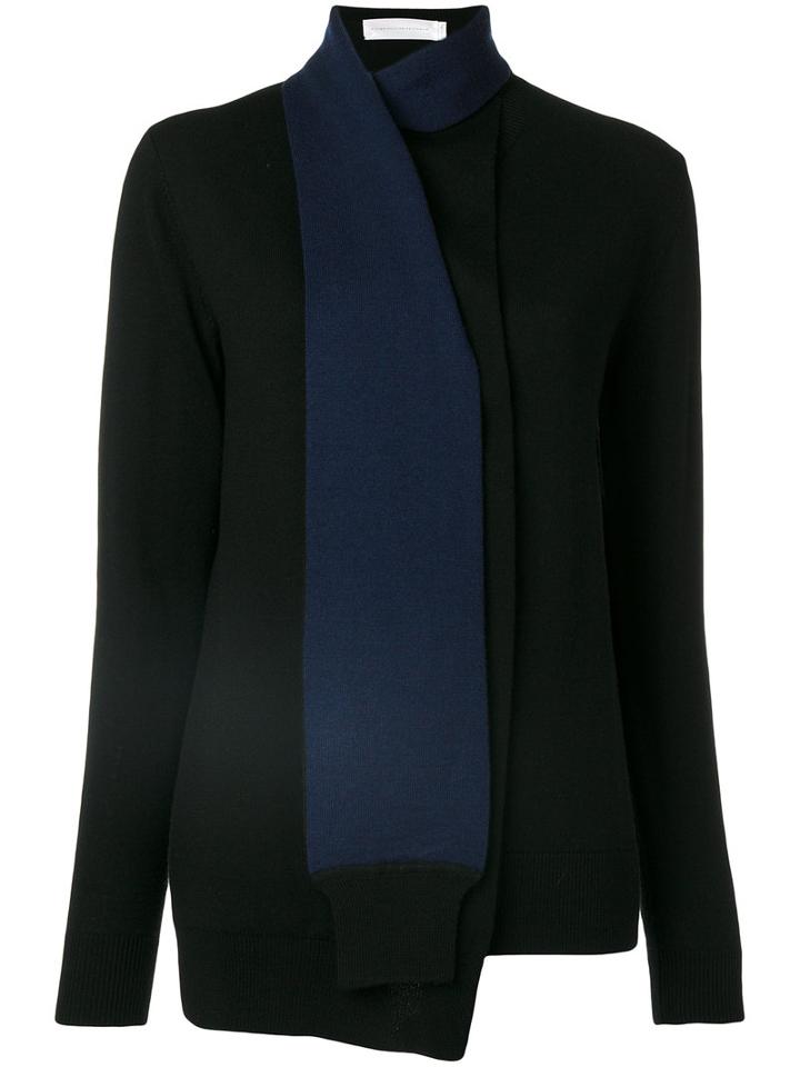 Victoria Victoria Beckham - Scarf Wrap Jumper - Women - Wool - 12, Black, Wool