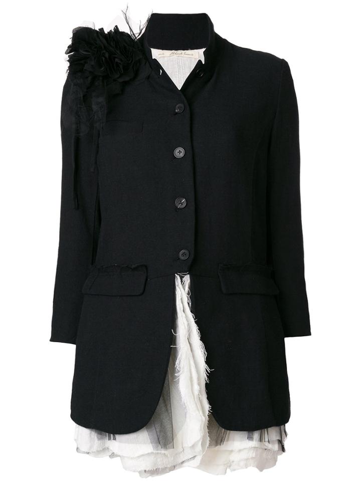 Aleksandr Manamïs Floral Detail Fitted Jacket - Black
