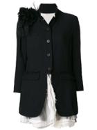 Aleksandr Manamïs Floral Detail Fitted Jacket - Black