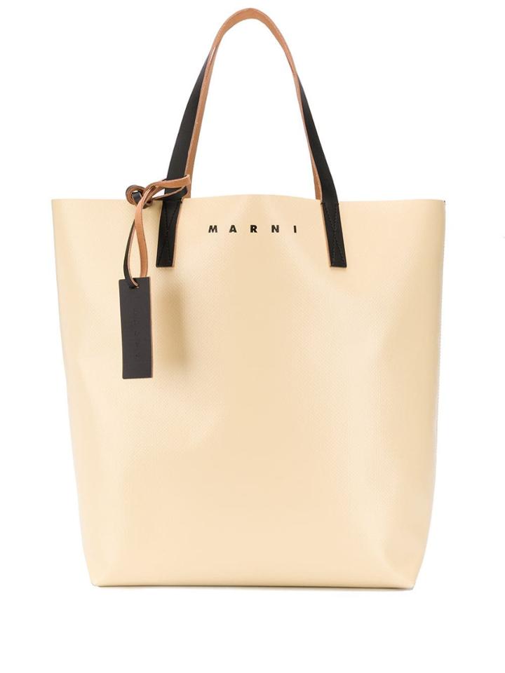 Marni Logo Shopper Tote - Neutrals