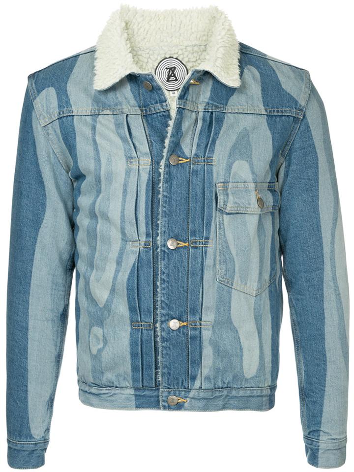 Anrealage Annual Ring Laser Denim Jacket - Blue