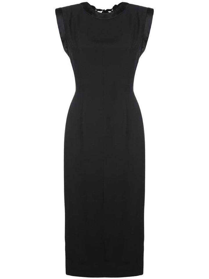 Alberta Ferretti Cap-sleeved Pencil Dress - Black