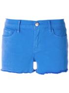 Frame Denim Raw Hem Denim Shorts - Blue