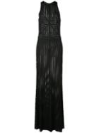 Tadashi Shoji Panelled Striped Gown - Black