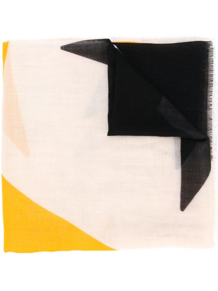 Stella Mccartney Star Print Scarf, Women's, Yellow, Silk/cashmere/wool