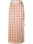 Miu Miu Checked Midi Skirt, Women's, Size: 38, Cotton