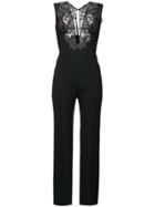 La Perla Lace Plunge Jumpsuit - Black