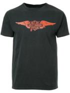 Fake Alpha Vintage 1980s Harley Davidson Wing Emblem T-shirt - Black