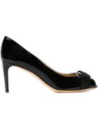 Salvatore Ferragamo Peep Toe Pumps - Black
