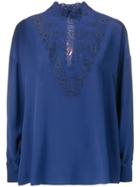 Fendi Lace-detail Fitted Blouse - Blue