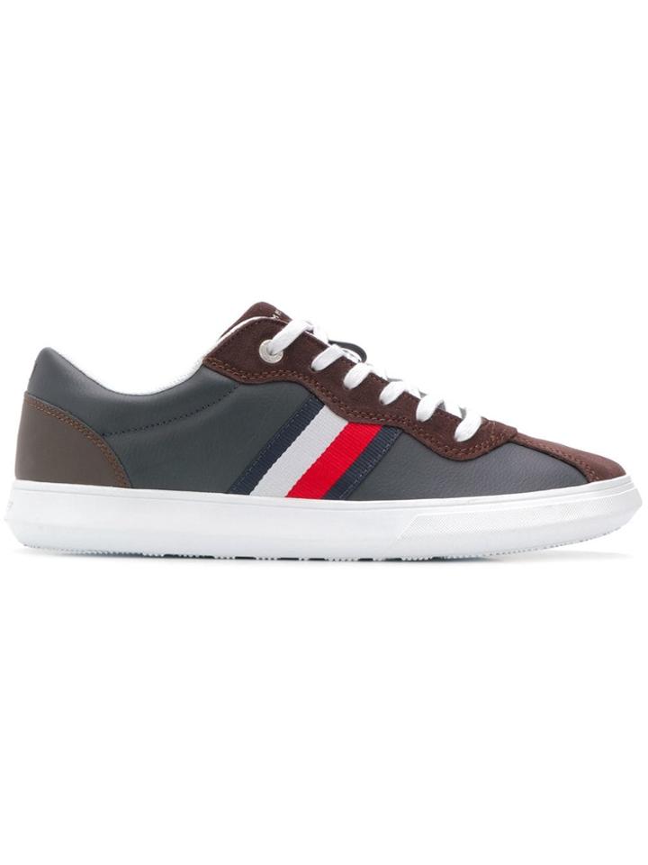 Tommy Hilfiger Striped Lace Up Sneakers - Blue