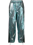 Prada Side Panel Cropped Trousers - Blue