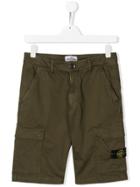 Stone Island Junior Teen Logo Print Shorts - Green