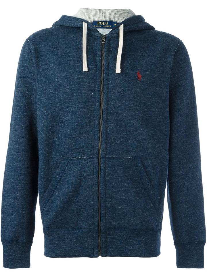 Polo Ralph Lauren Zipped Hoodie, Men's, Size: Medium, Blue, Cotton/polyester