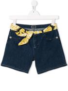 Young Versace Scarf Belt Shorts - Blue
