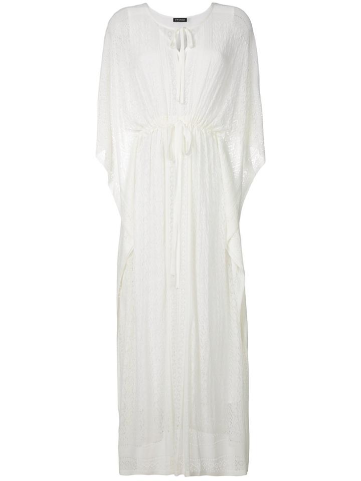 Twin-set Drawstring Dress - White