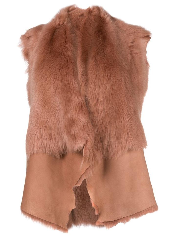 Desa 1972 Draped Shearling Gilet - Brown