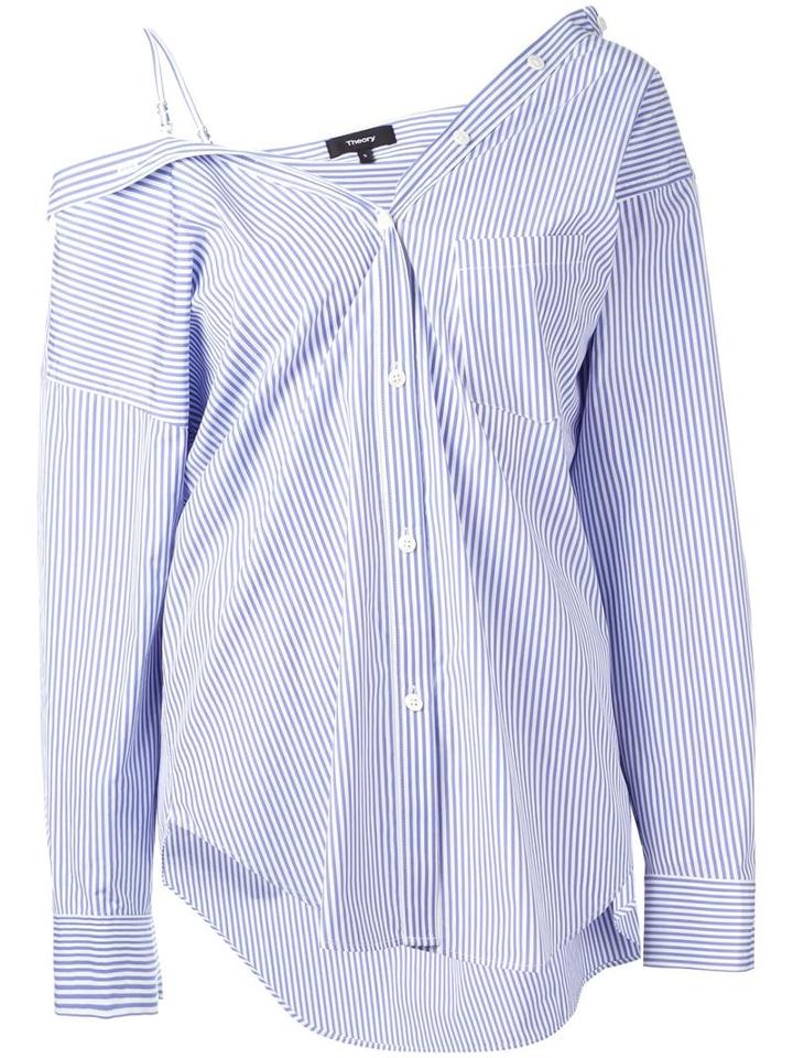 Theory 'tamalee' Striped Shirt, Women's, Size: 8, Blue, Cotton