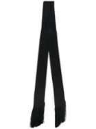 Racil - Skinny Scarf With Fringe Details - Women - Silk - One Size, Black, Silk
