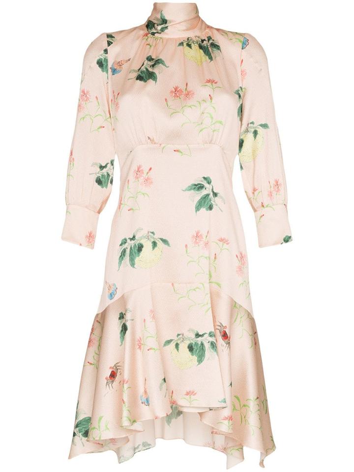 Peter Pilotto Silk Flower Print Mini Dress - Pink