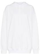Balenciaga Logo Print Hooded Sweatshirt - White