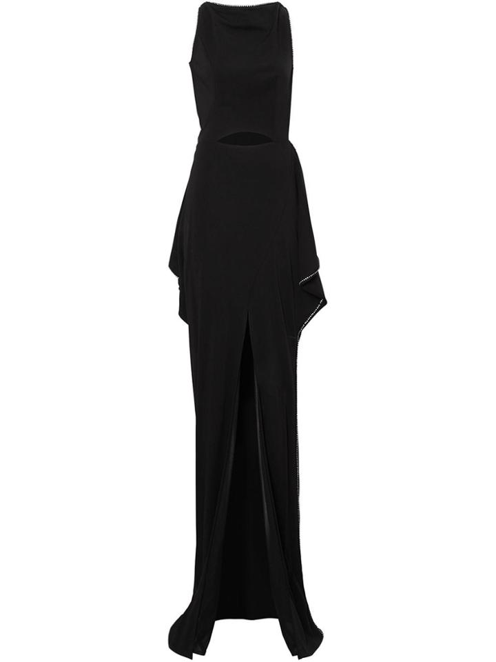 Burberry Crystal Detail Cut-out Stretch Jersey Gown - Black