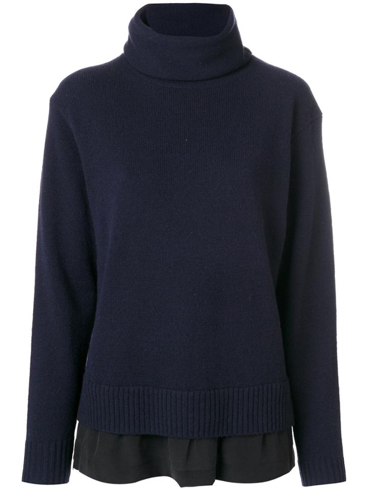 Joseph Layered Style Roll Neck Jumper - Blue
