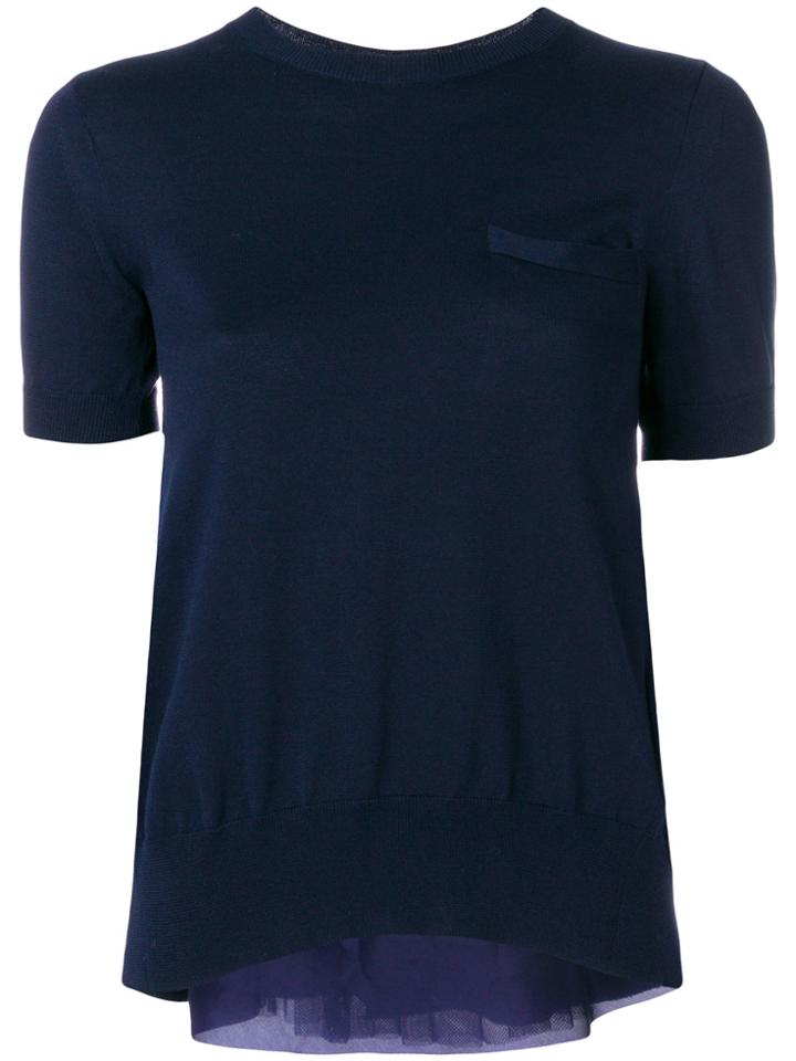 Sacai Draped Back Blouse - Blue