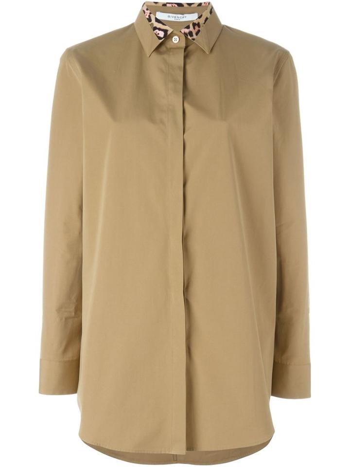 Givenchy Leopard Print Collar Shirt