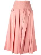 Rochas Pleated Midi Skirt, Women's, Size: 40, Pink/purple, Wool