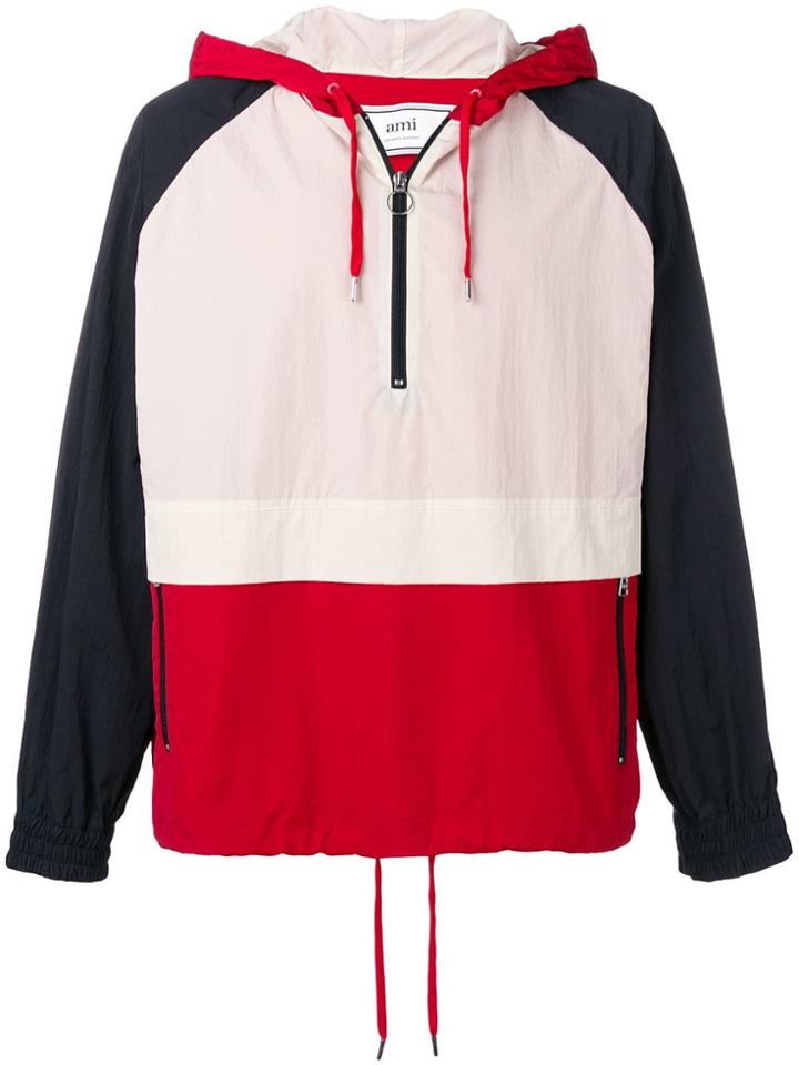 Ami Alexandre Mattiussi Half-zipped Anorak - Red