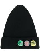 Marc Jacobs - Button Badge Beanie - Men - Virgin Wool/polyester - M, Black, Virgin Wool/polyester
