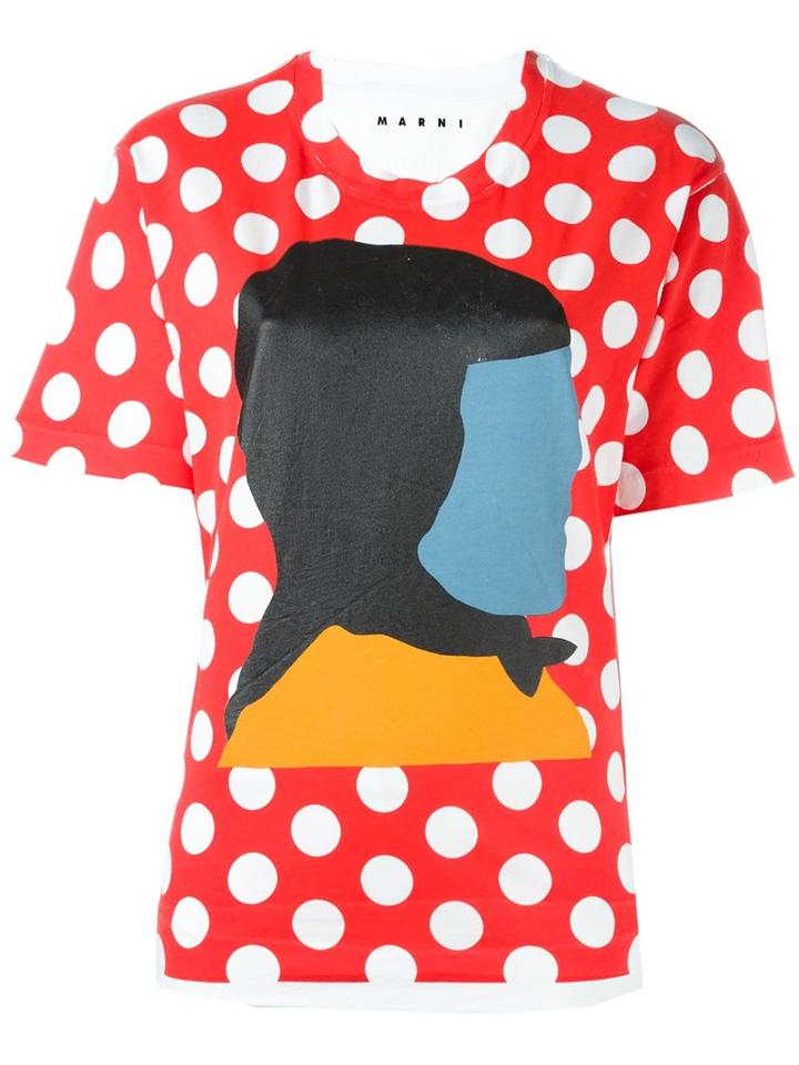 Marni Ekta Print T-shirt, Women's, Size: 38, White, Cotton