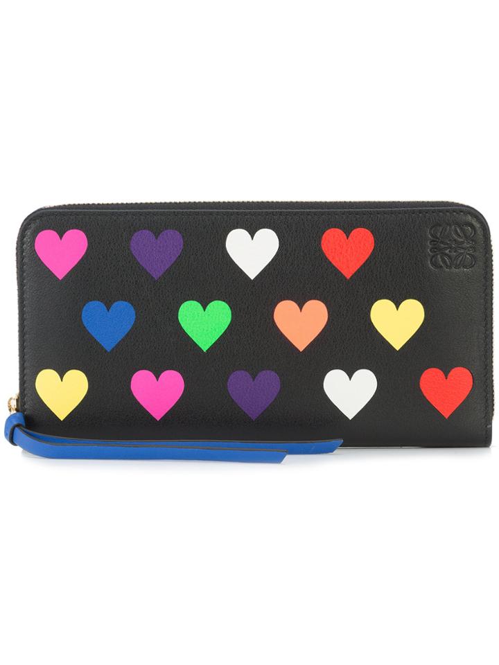 Loewe Hearts Zip Around Wallet - Black