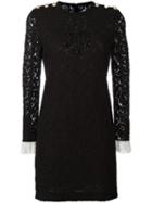 Gucci Bead Embroidered Lace Dress, Women's, Size: 42, Black, Silk/cotton/polyamide/spandex/elastane
