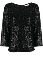 Semicouture Sequin-embroidered Top - Black