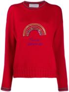 Giada Benincasa Rainbow Embellished Sweater - Red