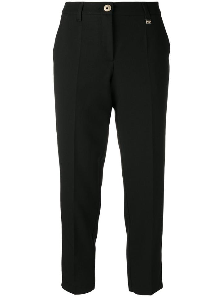 Versace Jeans Cropped Tailored Trousers, Women's, Size: 44, Black, Polyester/spandex/elastane/viscose