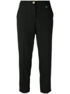 Versace Jeans Cropped Tailored Trousers, Women's, Size: 44, Black, Polyester/spandex/elastane/viscose