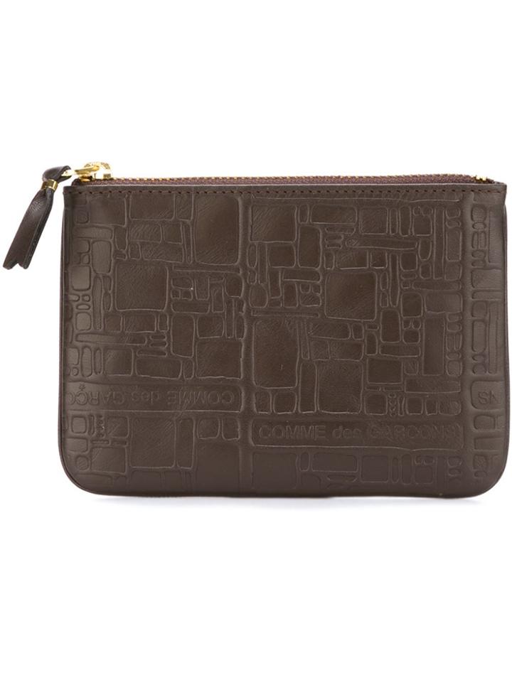 Comme Des Garçons Wallet 'embossed Logo' Purse - Brown