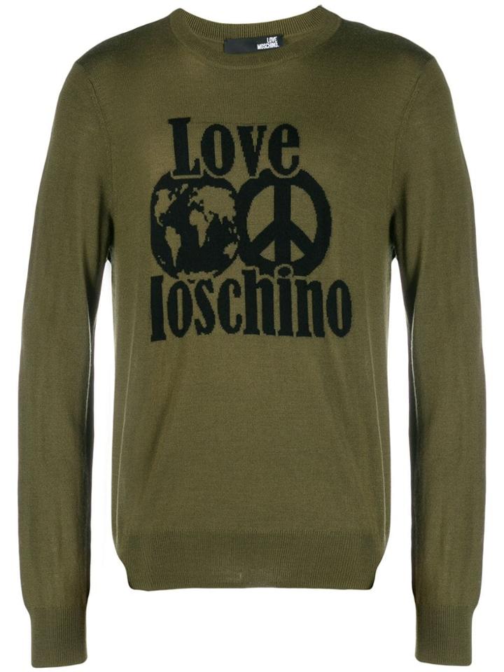 Love Moschino Logo Intarsia Jumper - Green