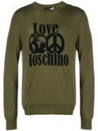 Love Moschino Logo Intarsia Jumper - Green