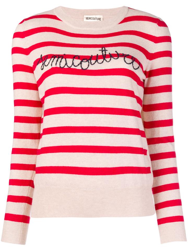 Semicouture Molly Riga Striped Sweater - Nude & Neutrals