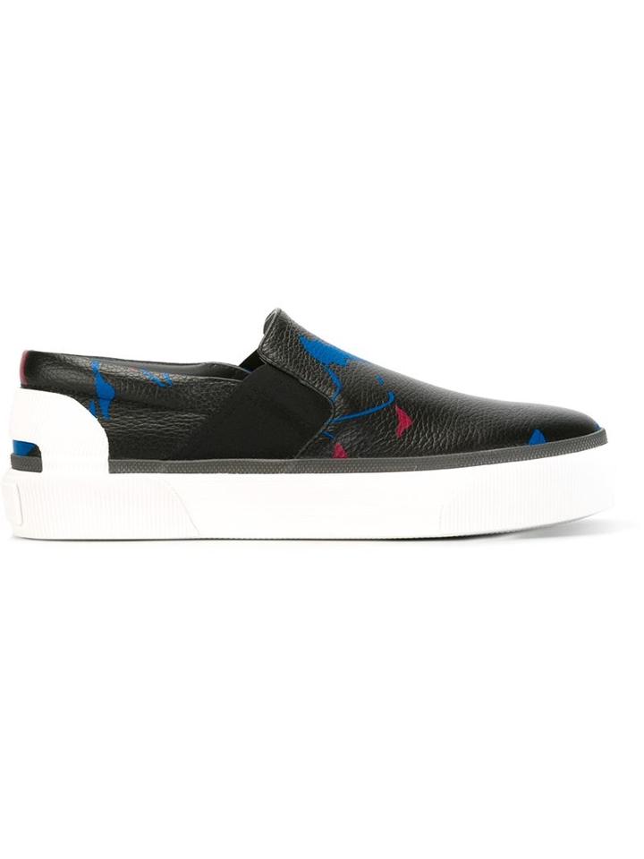 Lanvin Pull-on Slip-on Sneakers, Men's, Size: 9, Blue, Bos Taurus/leather/rubber