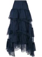 P.a.r.o.s.h. Gorgandis Tulle Maxi Skirt - Blue