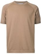 Estnation - Ribbed Round Neck T-shirt - Men - Cotton - Xl, Brown, Cotton