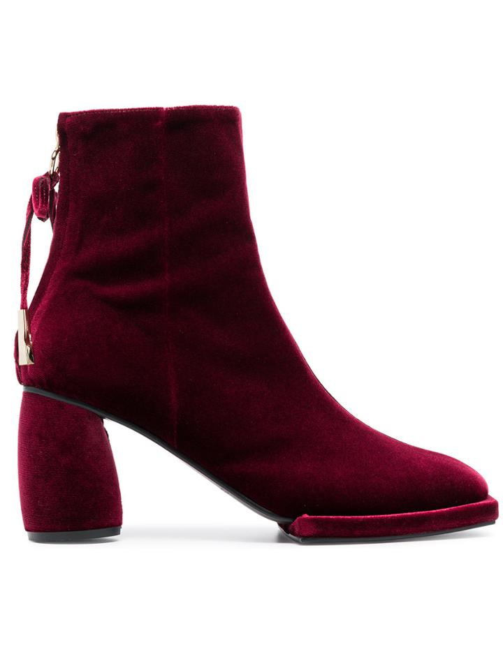 Reike Nen Burgundy 80 Velvet Ankle Boots - Red